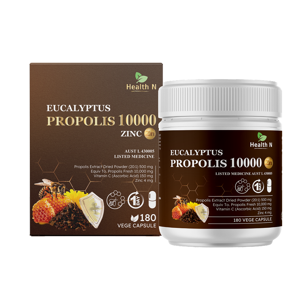 Health N Eucalyptus Propolis 10000 Zinc 180Caps
