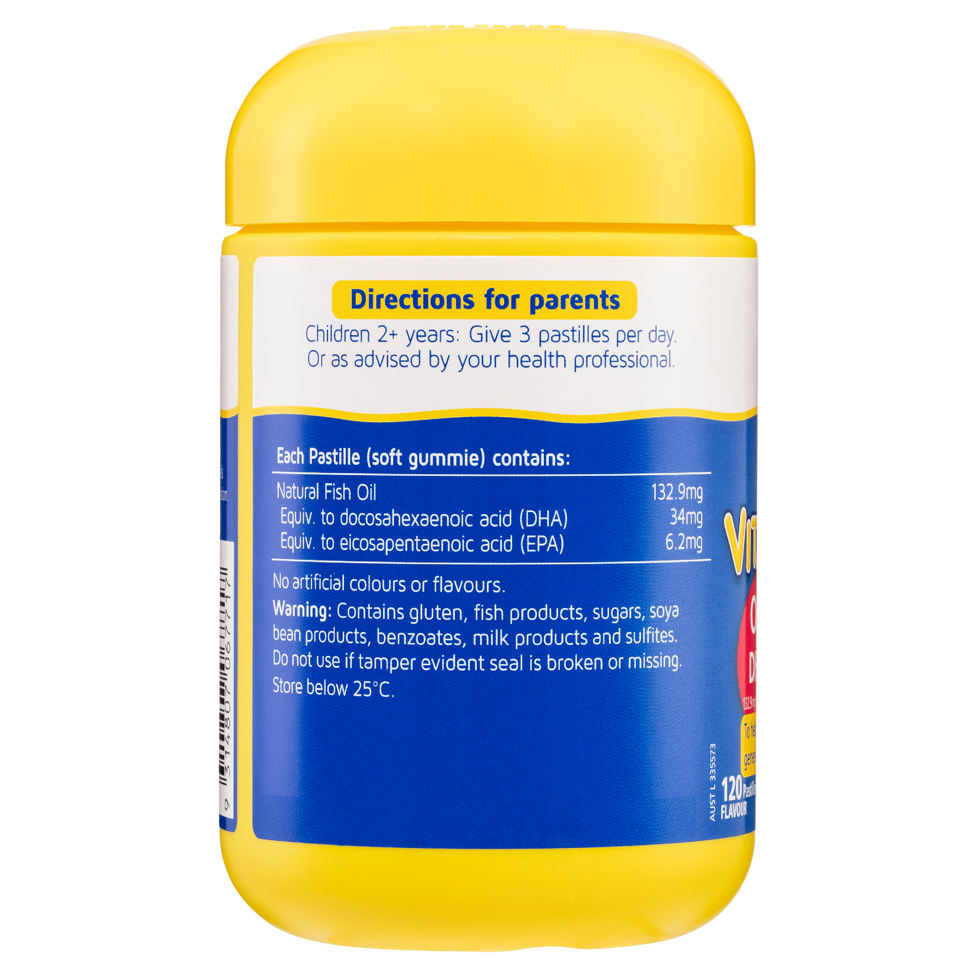 Nature's Way Kids Smart Vita Gummies Omega-3 DHA Fish Oil 60 Pack - back label