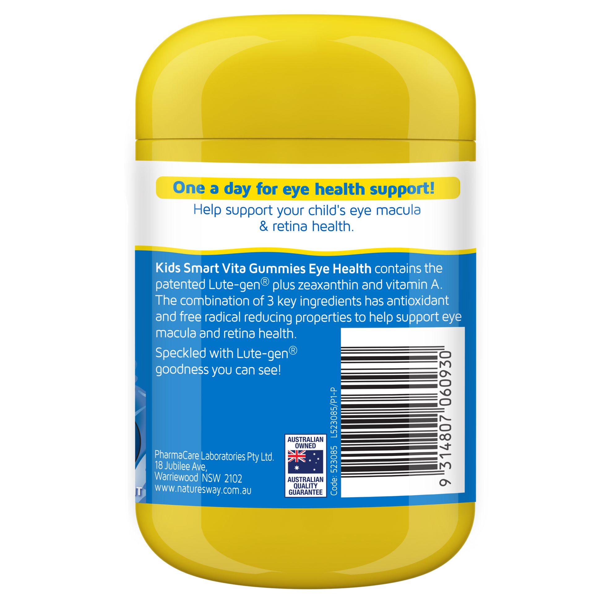 Nature's Way Kids Smart Vita Gummies Eye Health 50's - back label