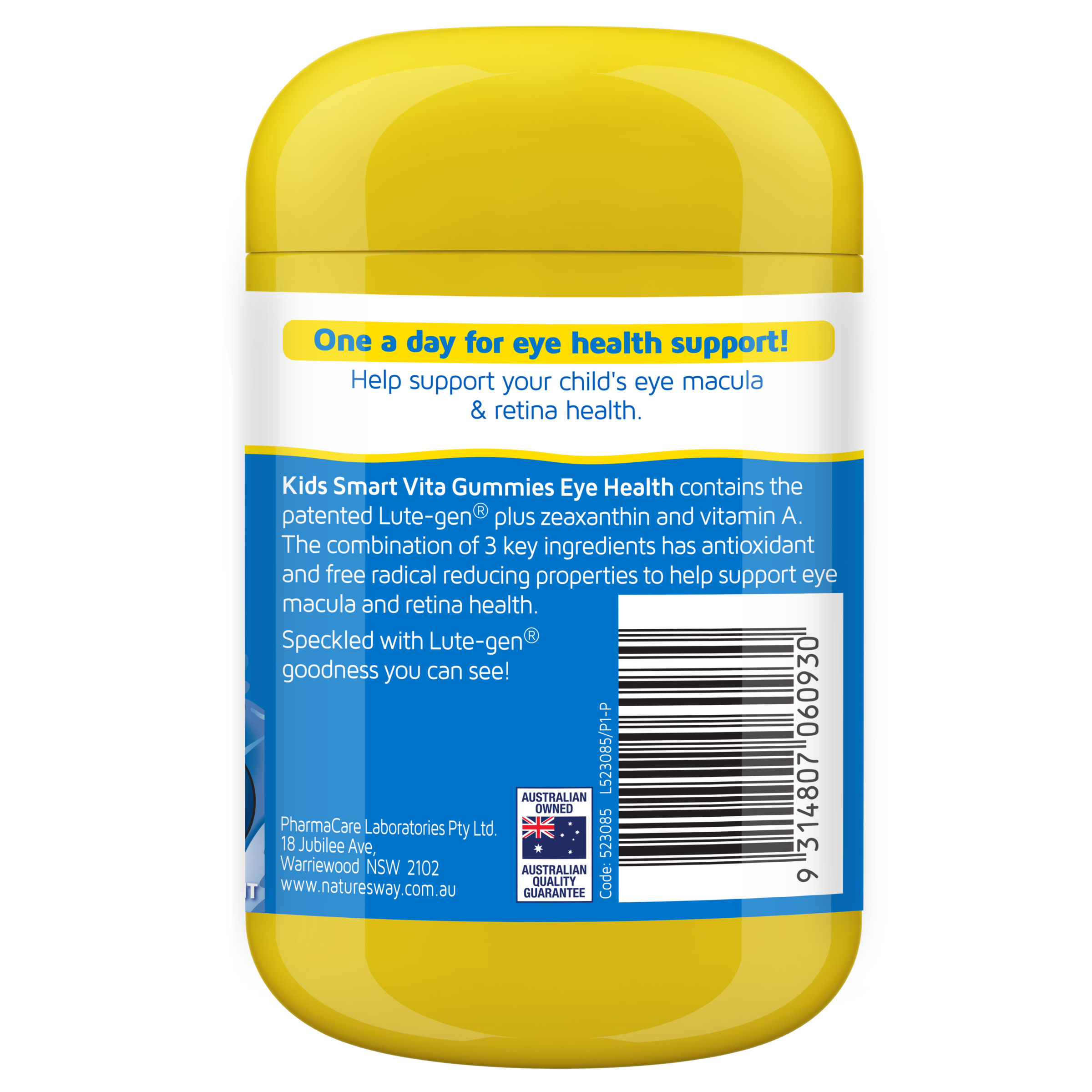 Nature's Way Kids Smart Vita Gummies Eye Health 50's - back label