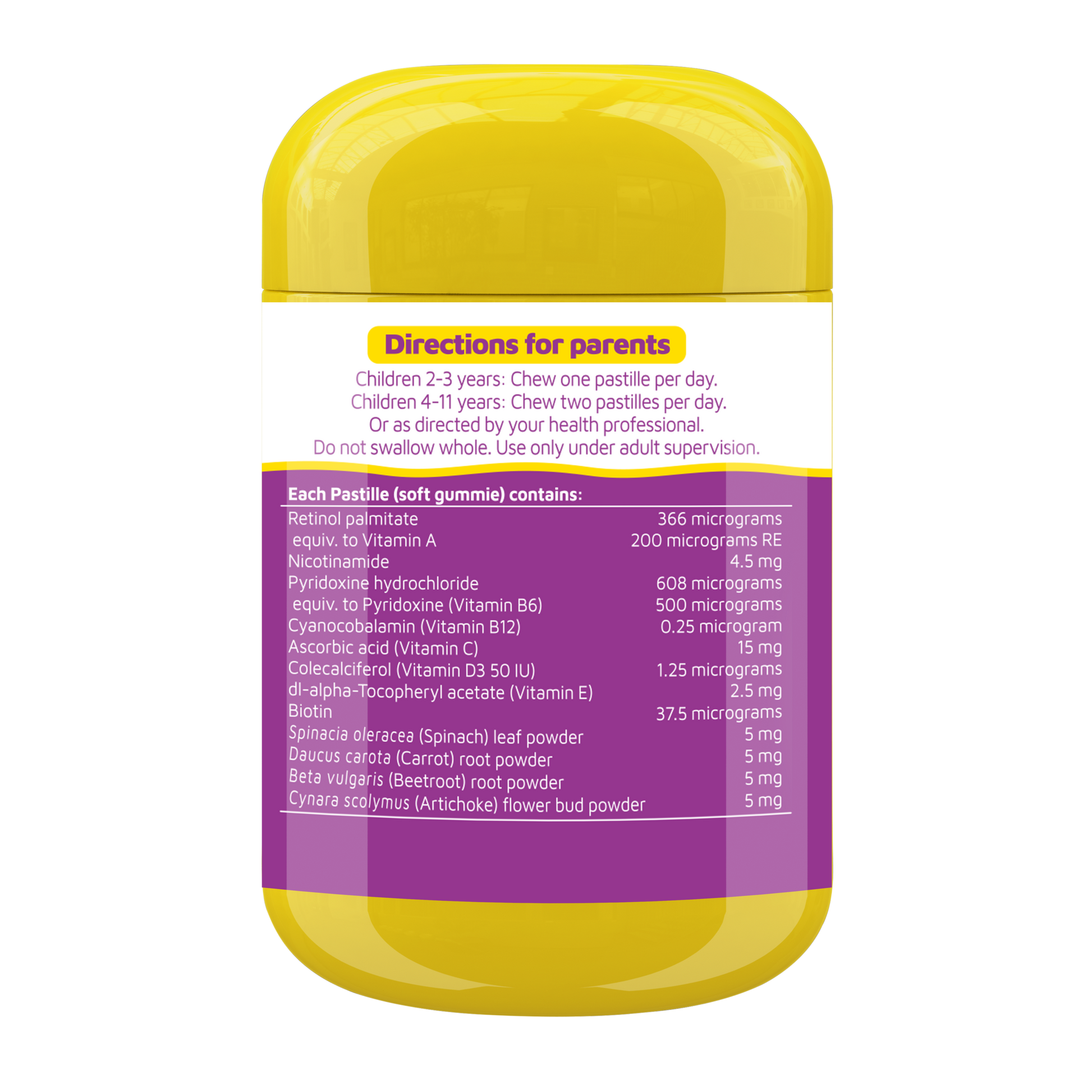 Nature's Way Kids Smart Vita Gummies Multi-Vitamin Plus 60's - back label