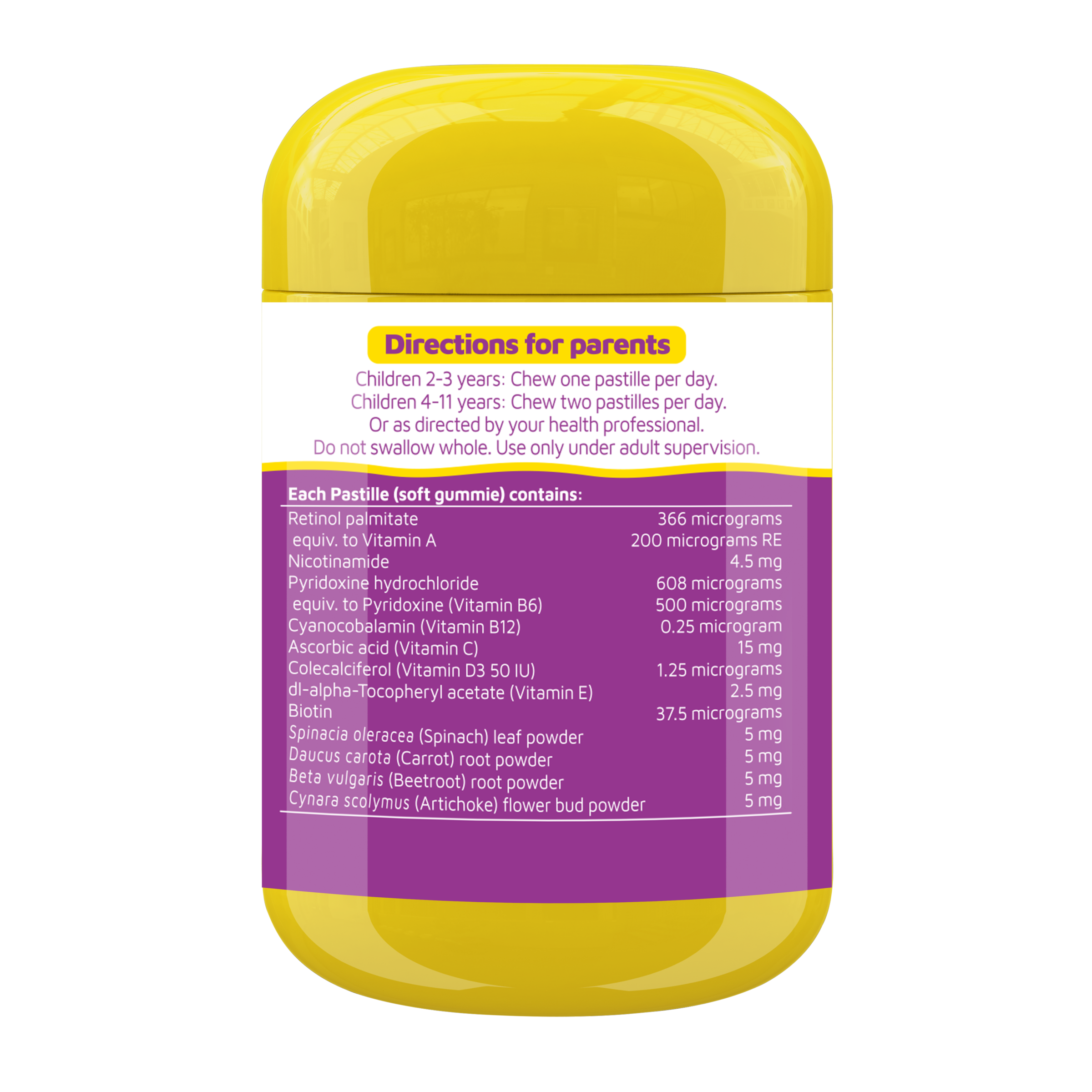 Nature's Way Kids Smart Vita Gummies Multi-Vitamin Plus 60's - back label