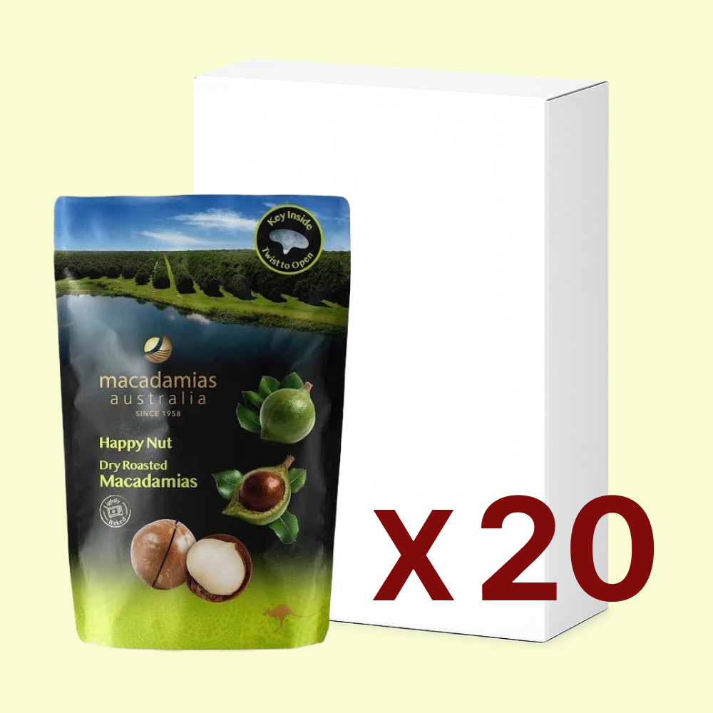 Happy Nut Macadamias Dry Roasted 225g × 20 Box 드라이 로스트 마카다미아 20봉 박스