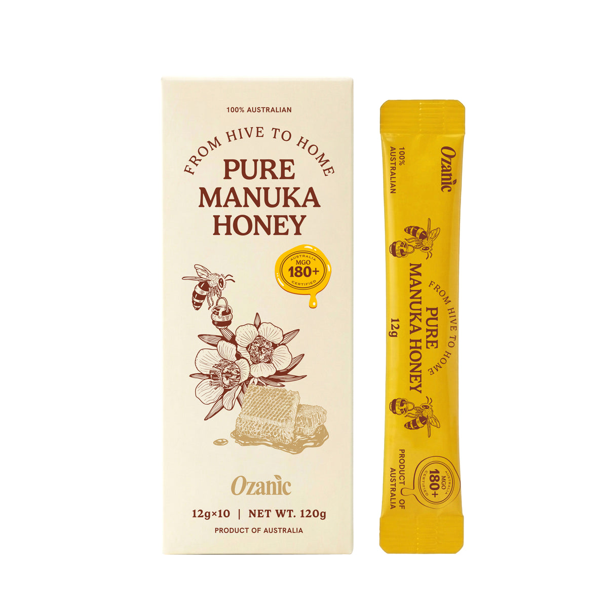Ozanic Pure Manuka Honey MGO 180+ 12g x 10 Sachets