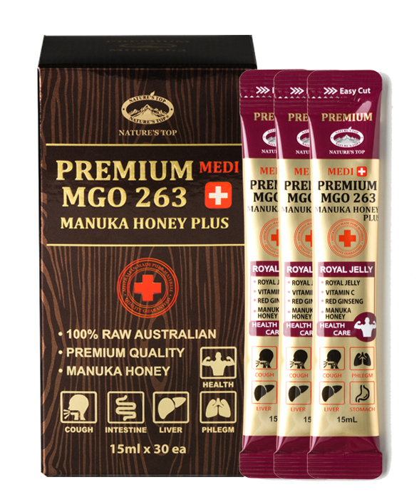 Nature's Top Manuka Honey Premium MGO 263+ Royal Jelly 30 Sachets