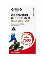 Mothernest Greenshell Mussel 7500 High Strength 365 Capsules front of pack