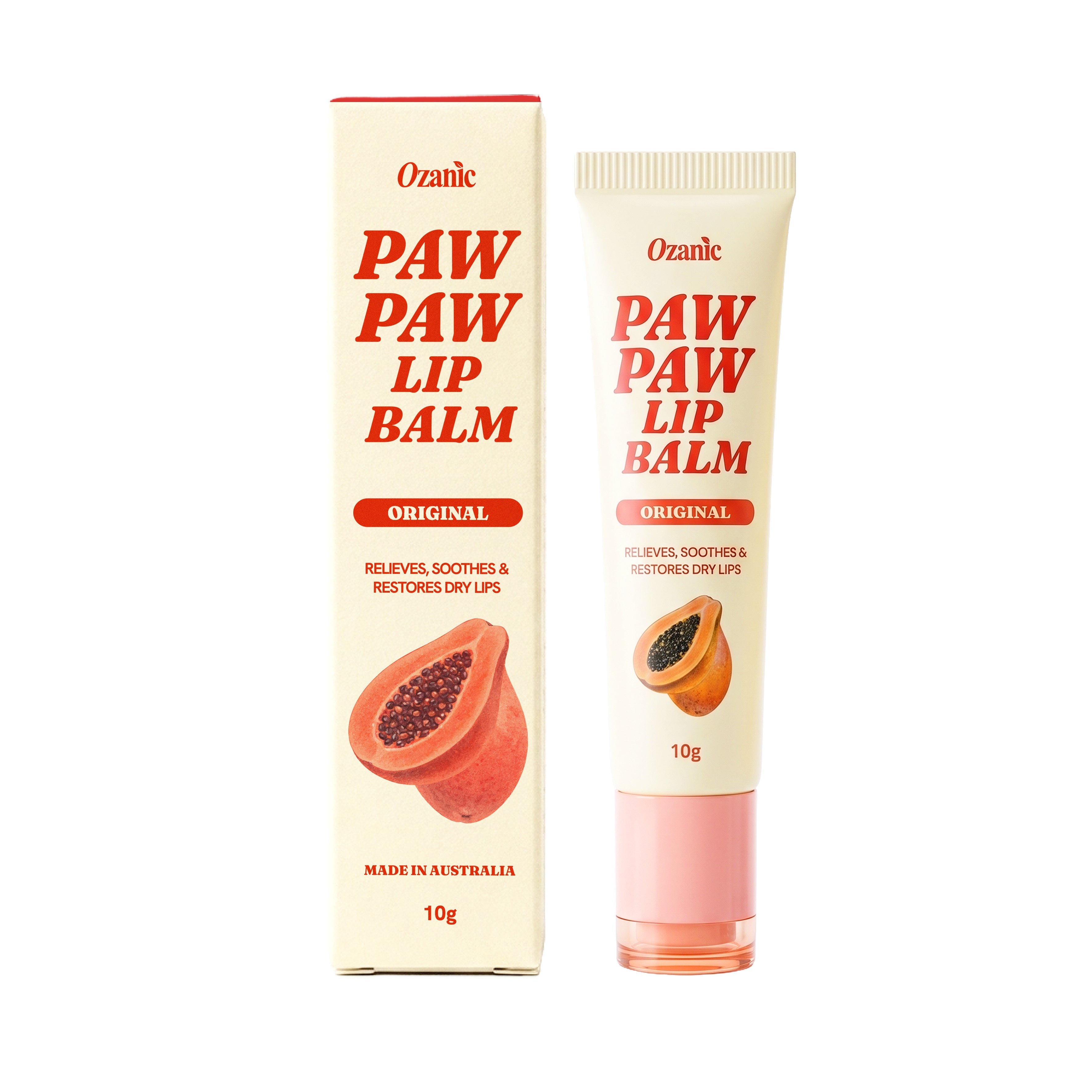 Ozanic Paw Paw Lip Balm Original 10g box and tube